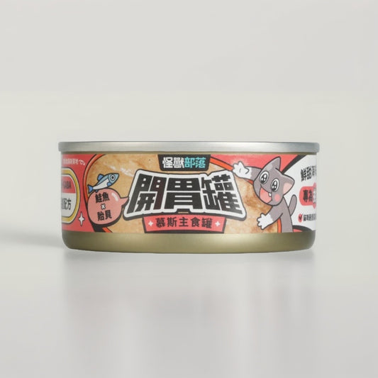 怪獸部落|貓用開胃慕斯主食罐 - 鮭魚貽貝味 82g